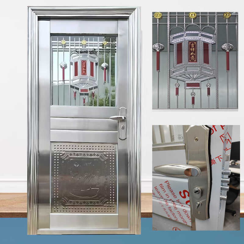 304不锈钢门加厚进户防盗门楼顶阳台门出租屋房门农村双开门定制(图4)