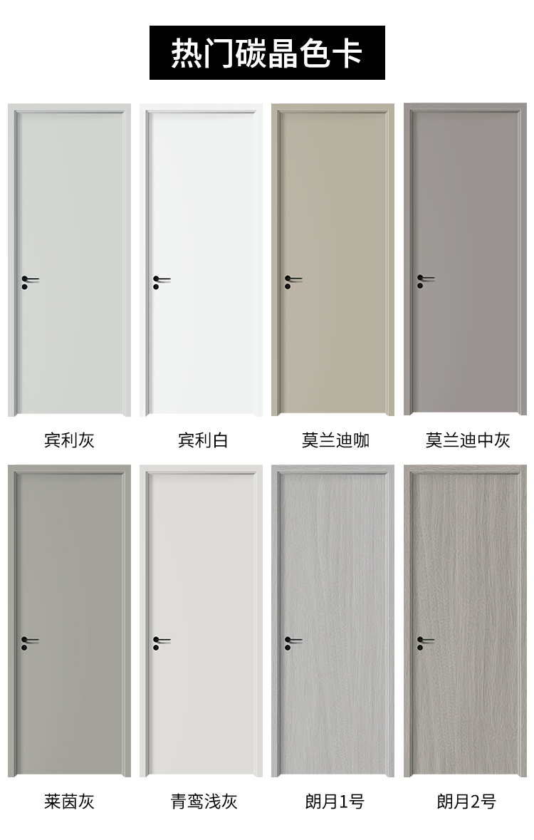 定制卧室门实木门房门白色室内门家用隔音生态门烤漆门免漆门木门(图12)