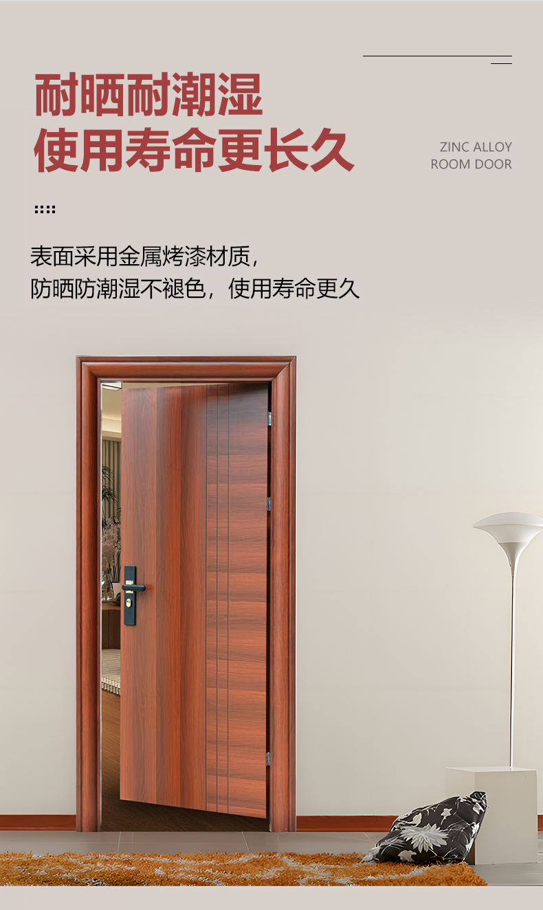 锌合金房间门卧室门钢制门钢质门室内门防盗门出租房门烤漆门定制(图8)