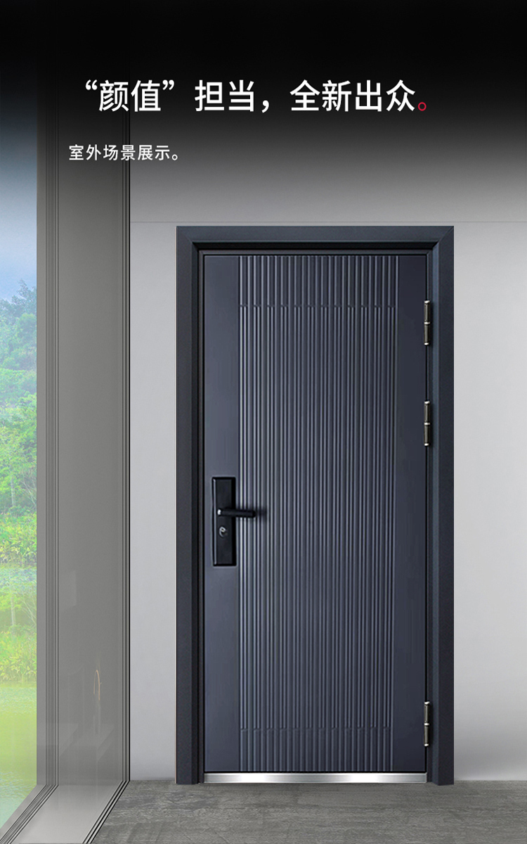 家用钢质门定制进户房间入户防盗门安全工程仿铜保温烤漆钢制大门(图3)