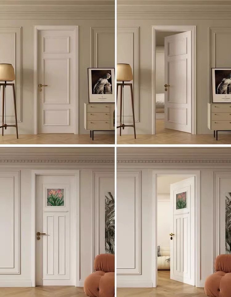 定制法式门卧室套装门实木烤漆门木门室内门房门套厨卫移门隐形门(图3)