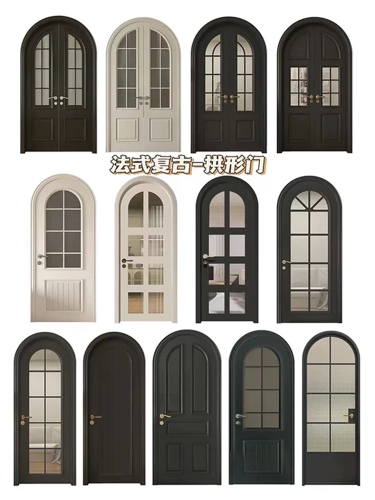 定制法式门卧室套装门实木烤漆门木门室内门房门套厨卫移门隐形门(图5)
