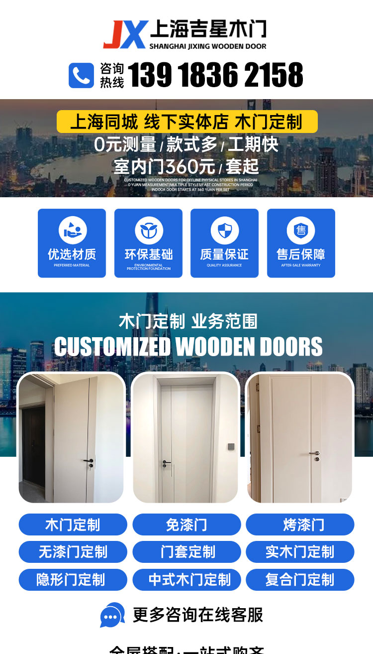 上海卧室门实木复合多层烤漆门免漆门定做 实木门定制室内门包安.(图2)