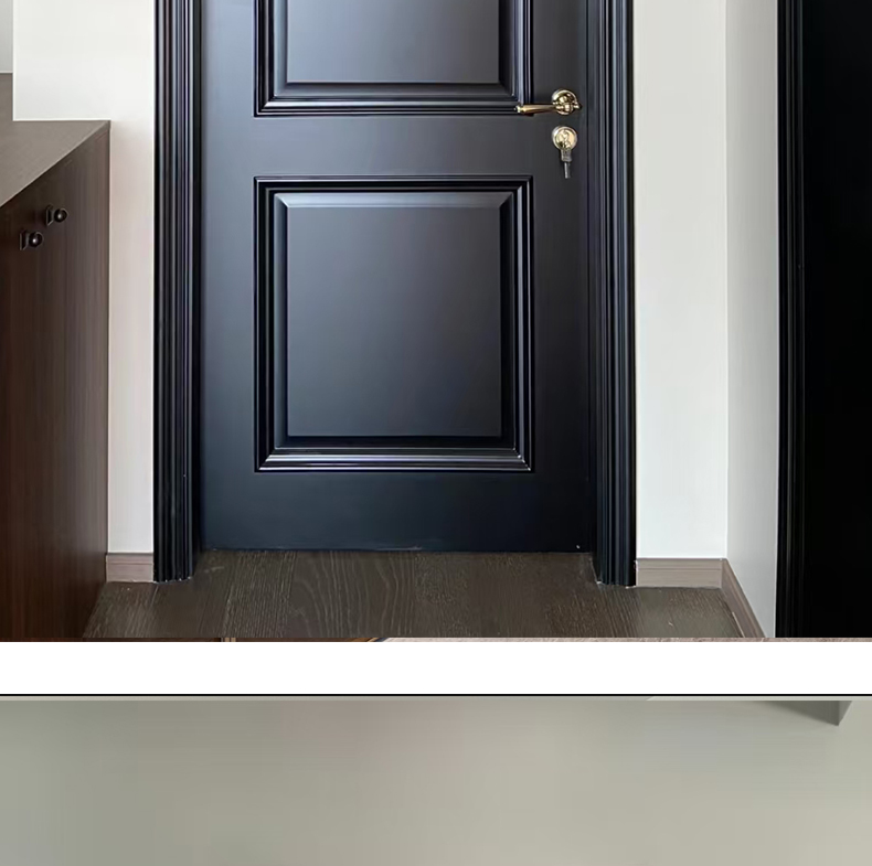 新中式法式实木门房间门胡桃木色中古风室内门静音烤漆门原木门(图12)