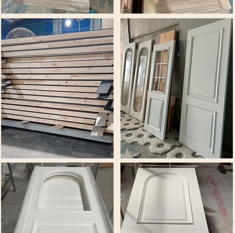 新中式法式实木门房间门胡桃木色中古风室内门静音烤漆门原木门(图18)