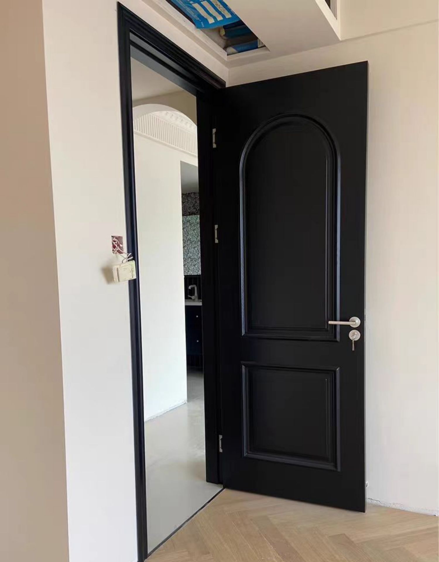 法式实木复合烤漆门生态门多层实木门卧室门套装门室内静音门房门(图9)