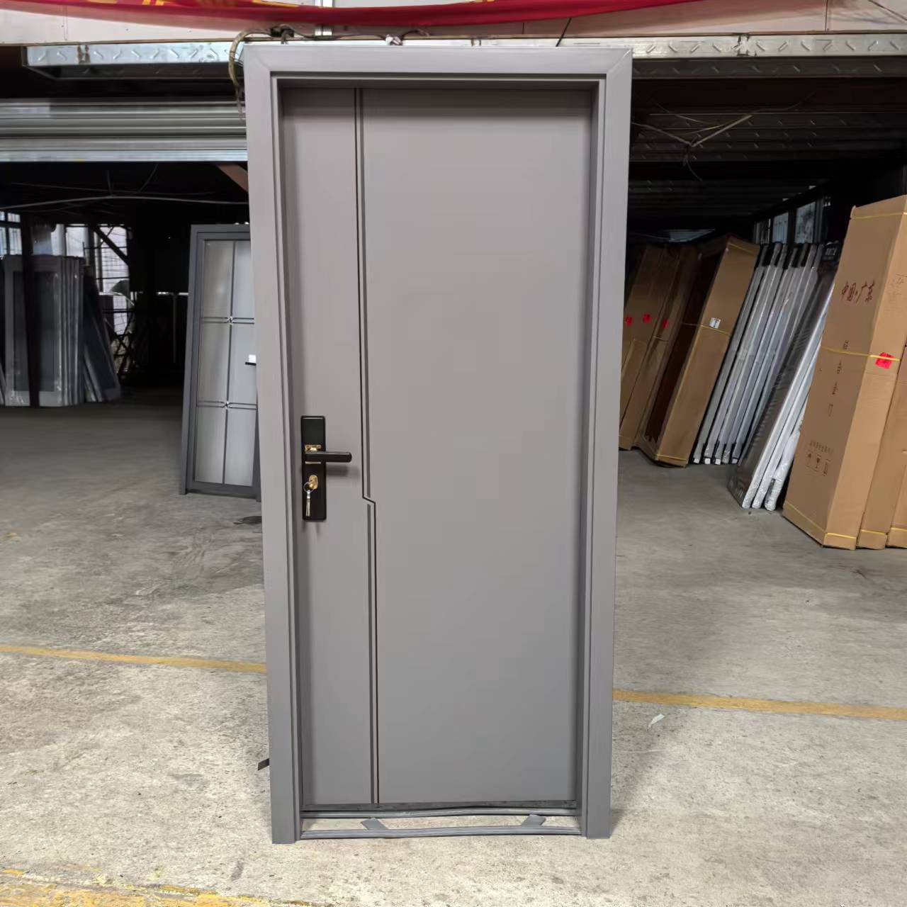 佛山工厂直销锌合金室内门特厚房间门卧室门简约平开门烤漆钢质门(图7)