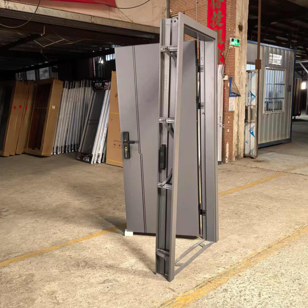 佛山工厂直销锌合金室内门特厚房间门卧室门简约平开门烤漆钢质门(图11)