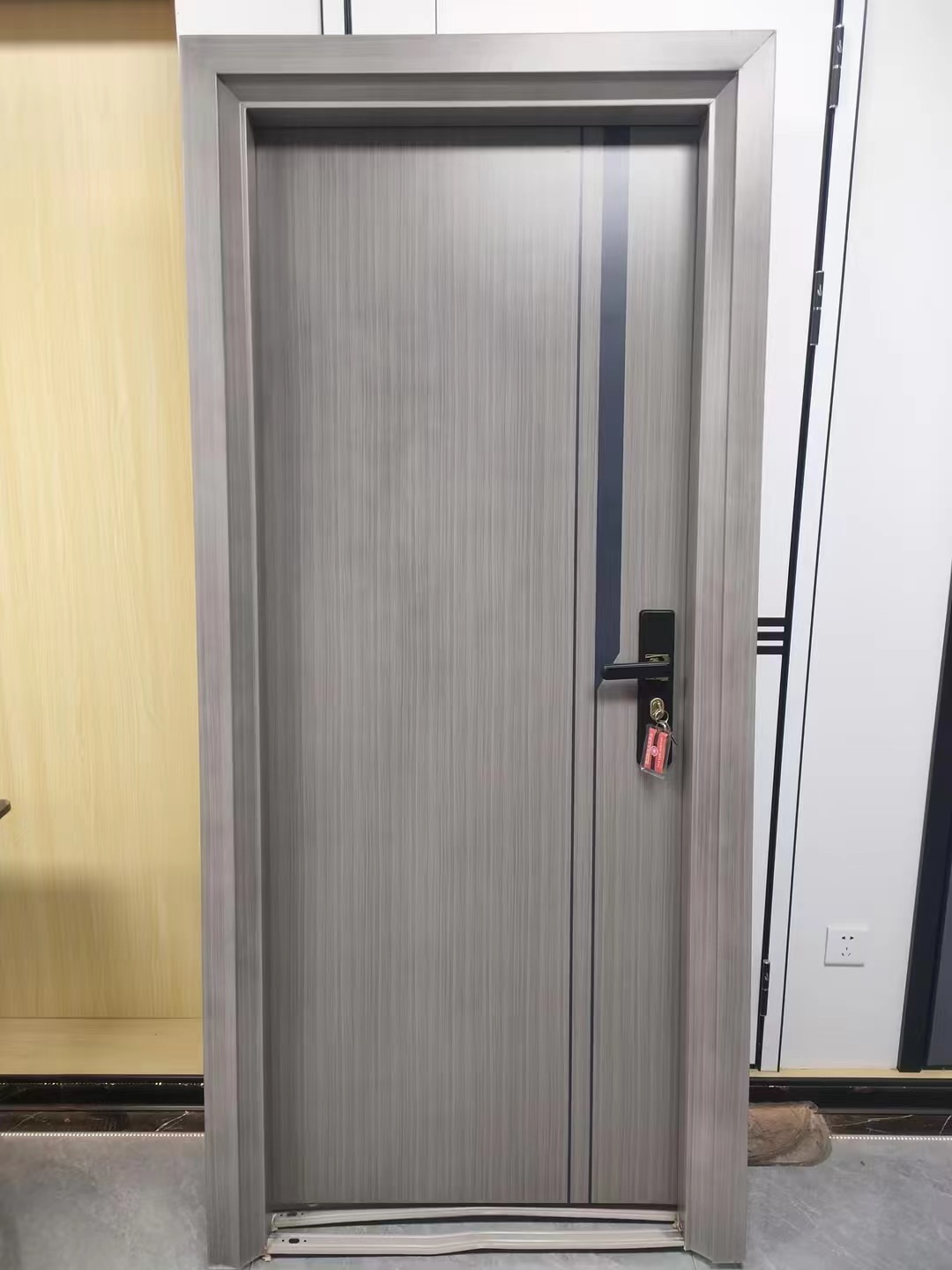 厂家直销锌合金门房间卧室门现代简约烤漆门防盗门室内平开门大门(图6)