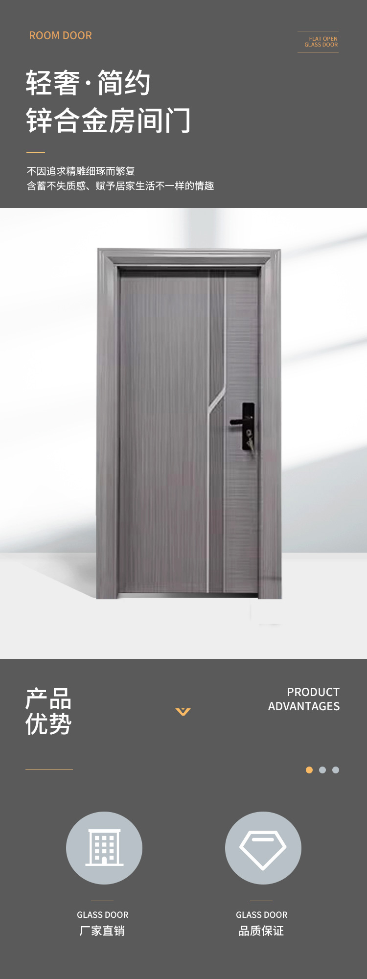 锌合金房间家用门卧室门钢制门烤漆出租公寓门佛山工厂直销工程单(图2)