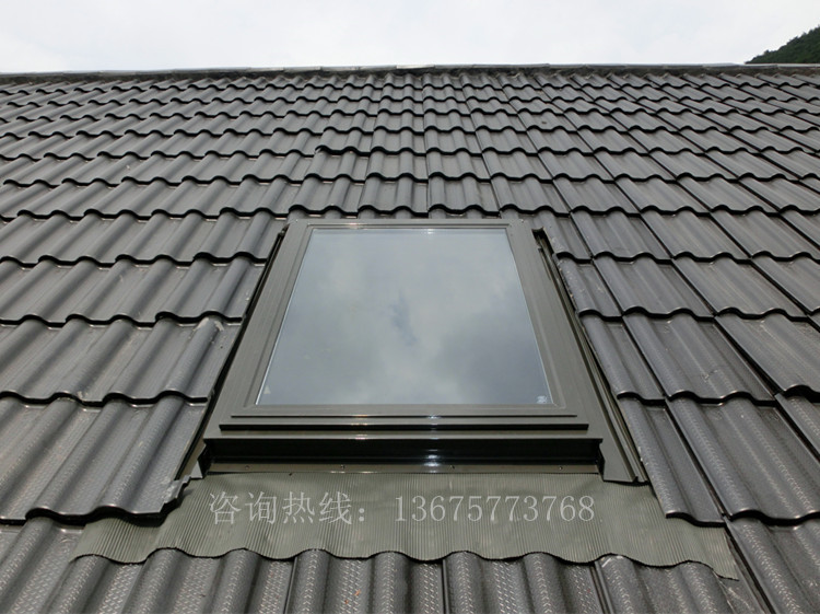铝合金斜木屋顶天窗房顶斜坡阁楼斜顶阳光房透气窗平房屋手动电动(图21)
