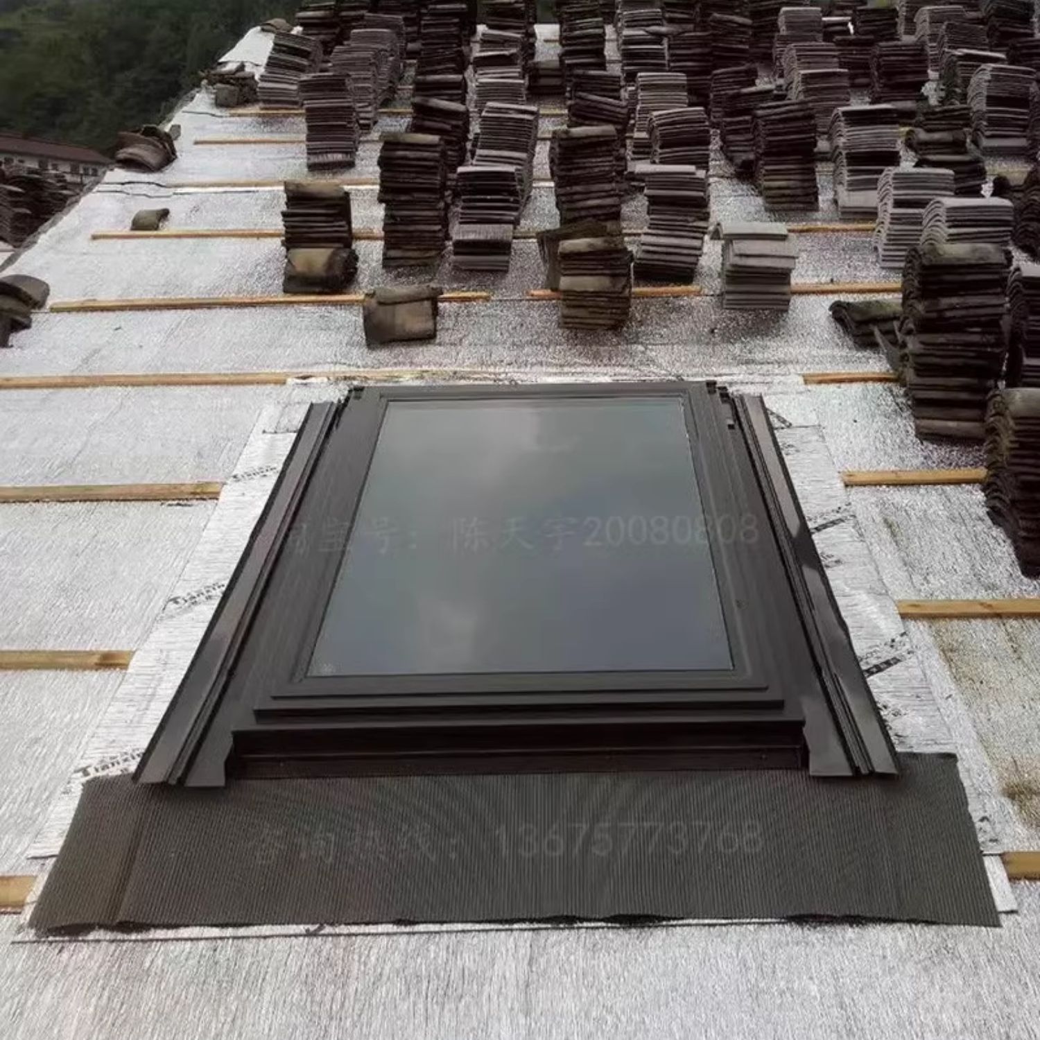 铝合金斜木屋顶天窗房顶斜坡阁楼斜顶阳光房透气窗平房屋手动电动(图30)