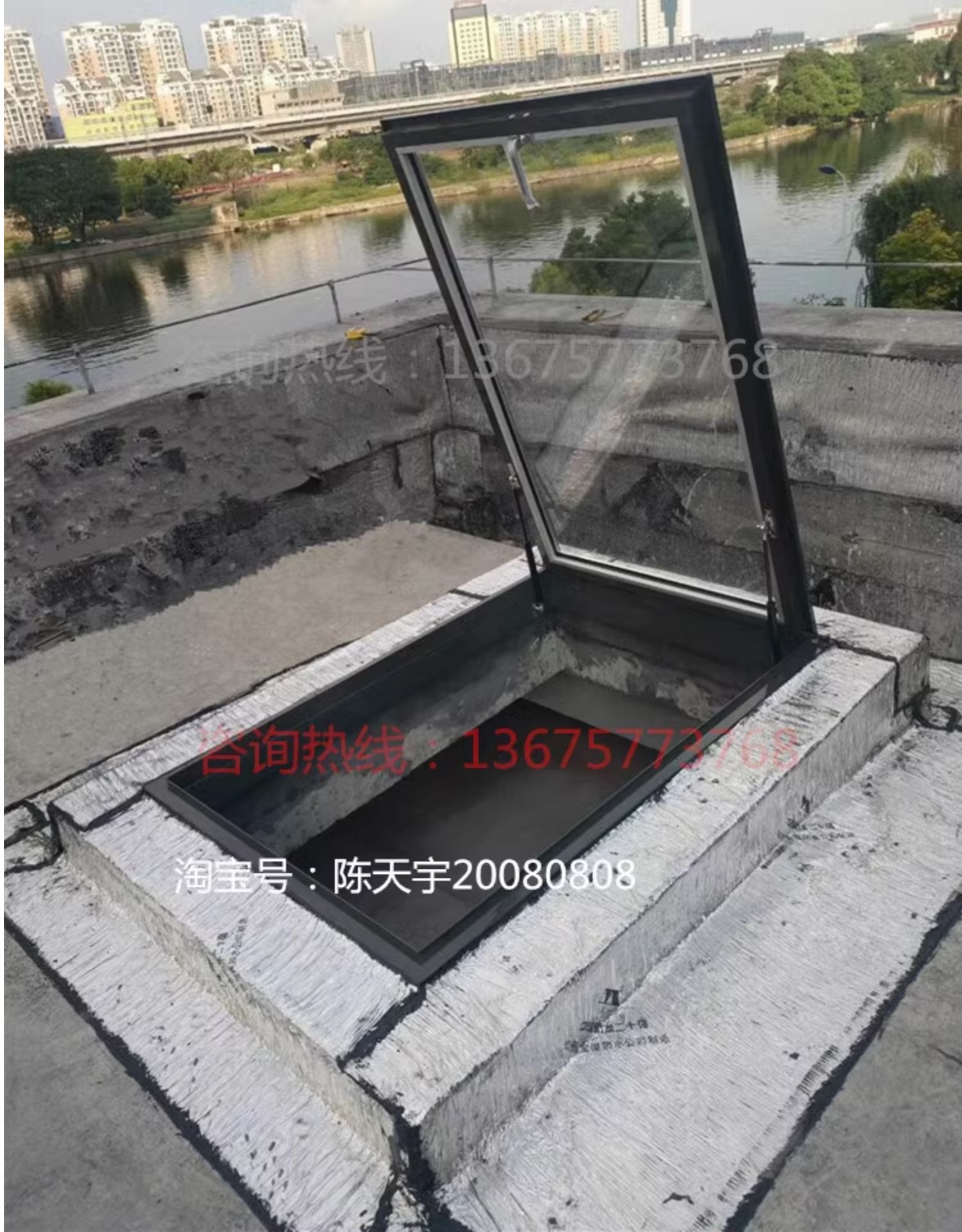 铝合金斜木屋顶天窗房顶斜坡阁楼斜顶阳光房透气窗平房屋手动电动(图41)