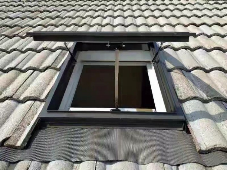 屋顶天窗铝合金斜平面防水电动楼顶盖定制阁楼阳光房地下采光井窗(图8)