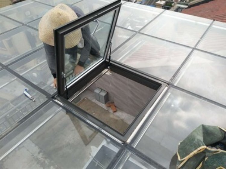 屋顶天窗铝合金斜平面防水电动楼顶盖定制阁楼阳光房地下采光井窗(图11)