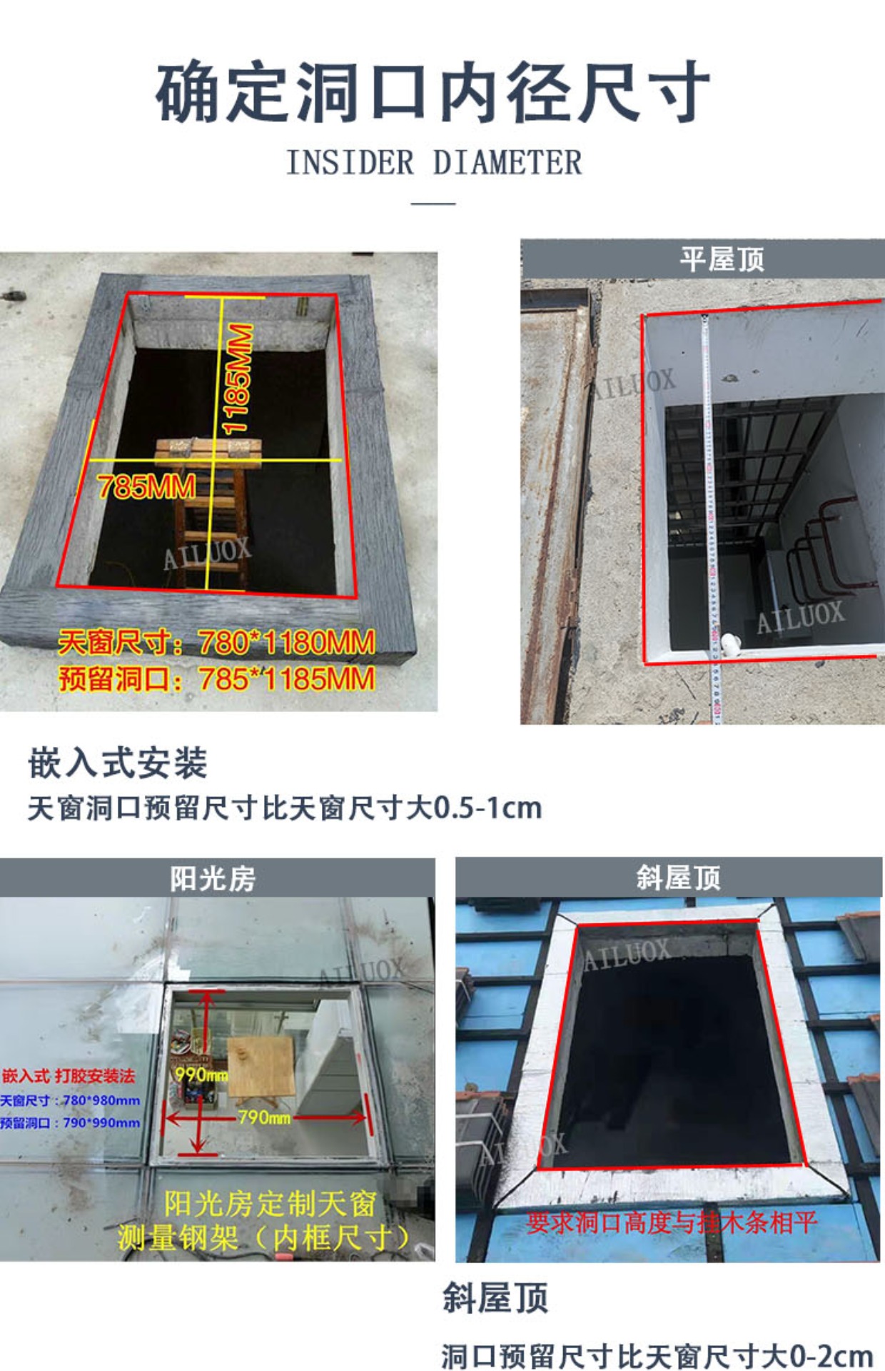 斜平屋顶阳光房屋顶采光天窗地下室采光井阁楼天窗铝合金天窗(图3)
