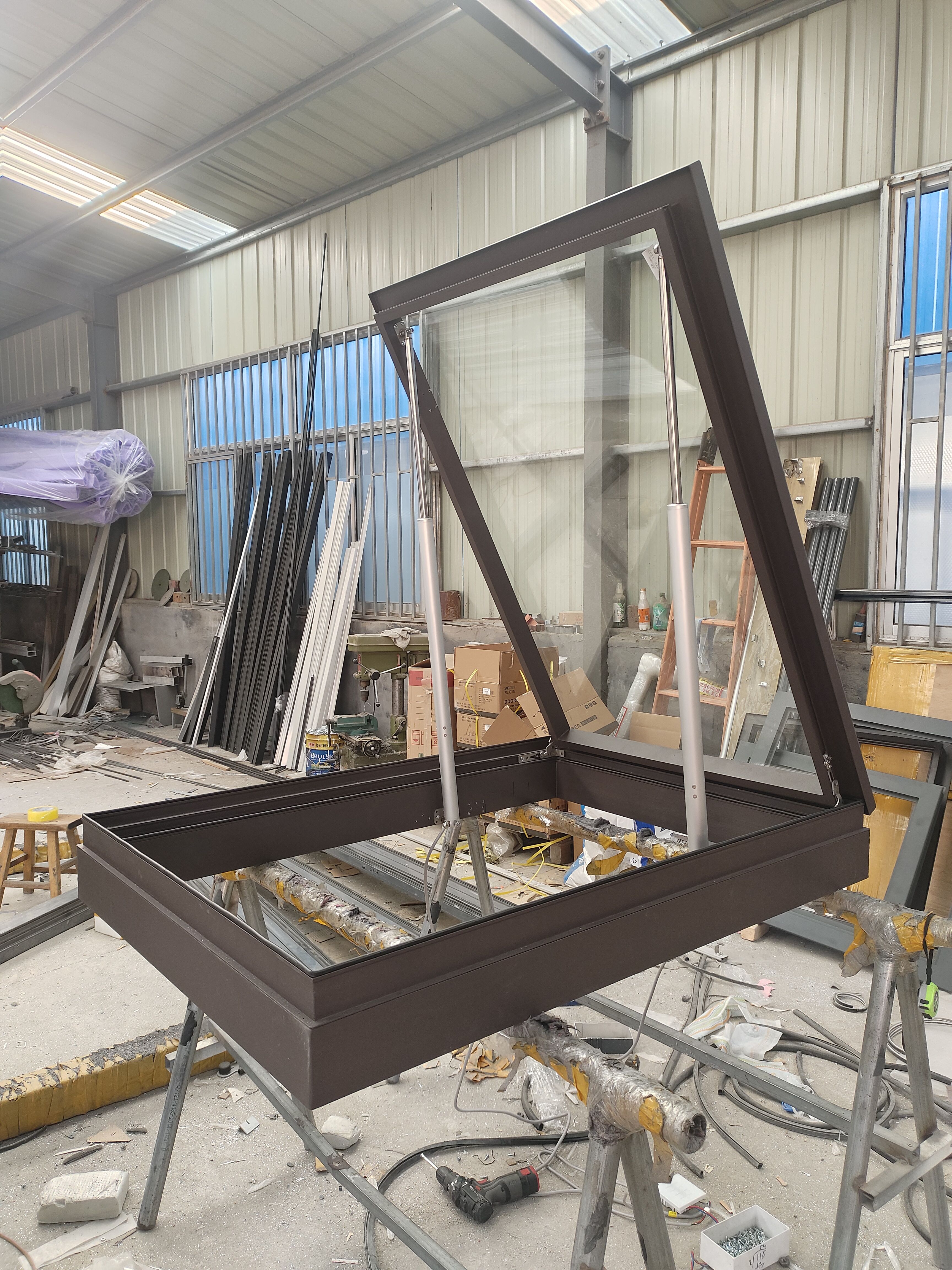 铝合金天窗屋顶斜平楼顶天窗盖阳光房天窗采光井地下室楼梯口定制(图21)