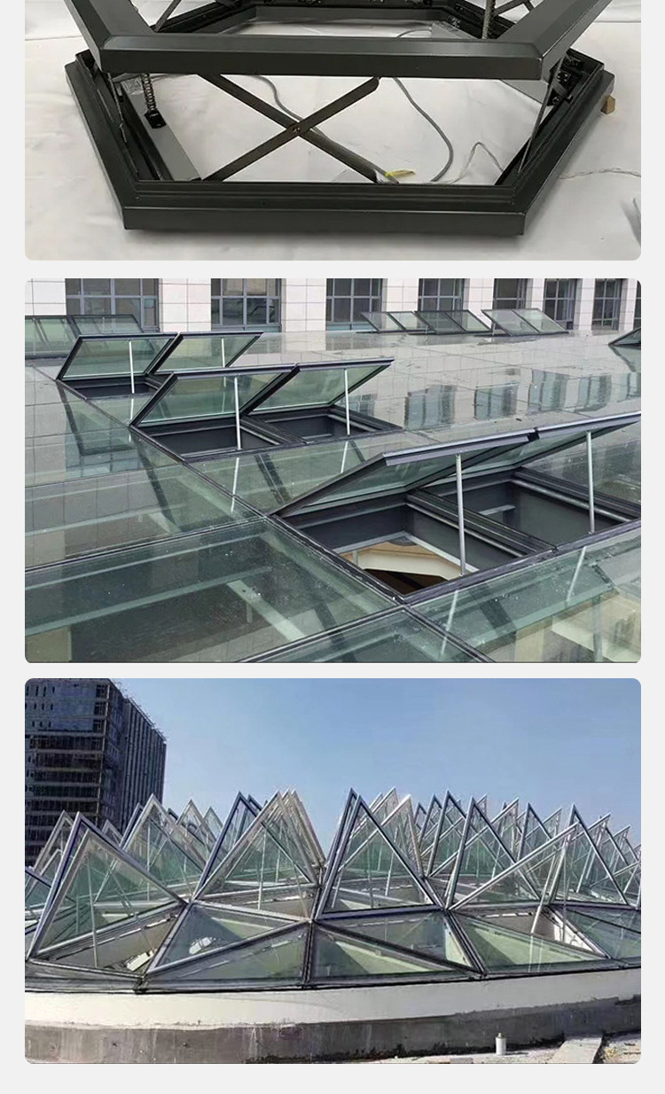 加厚铝合金天窗定制斜屋顶屋面阳光房阁楼采光井电动手动平移天窗(图12)