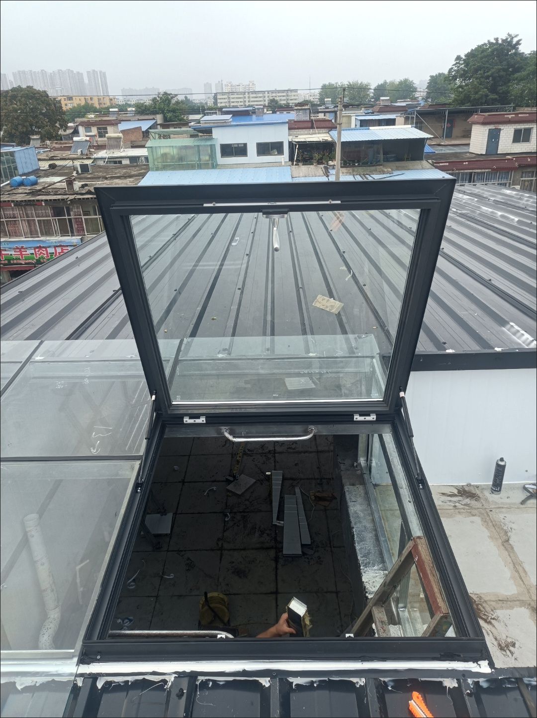 铝合金天窗屋顶斜平楼顶天窗盖阳光房采光井阁楼地下室楼梯口定制(图14)