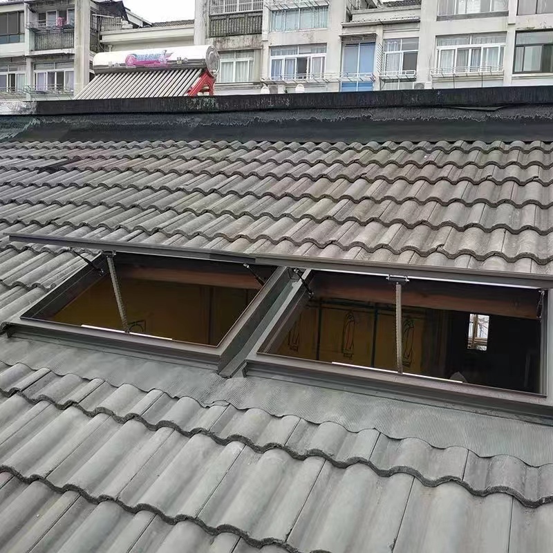 铝合金天窗带雨感阳光房斜木屋阁楼地下室采光井手动电动定制(图13)