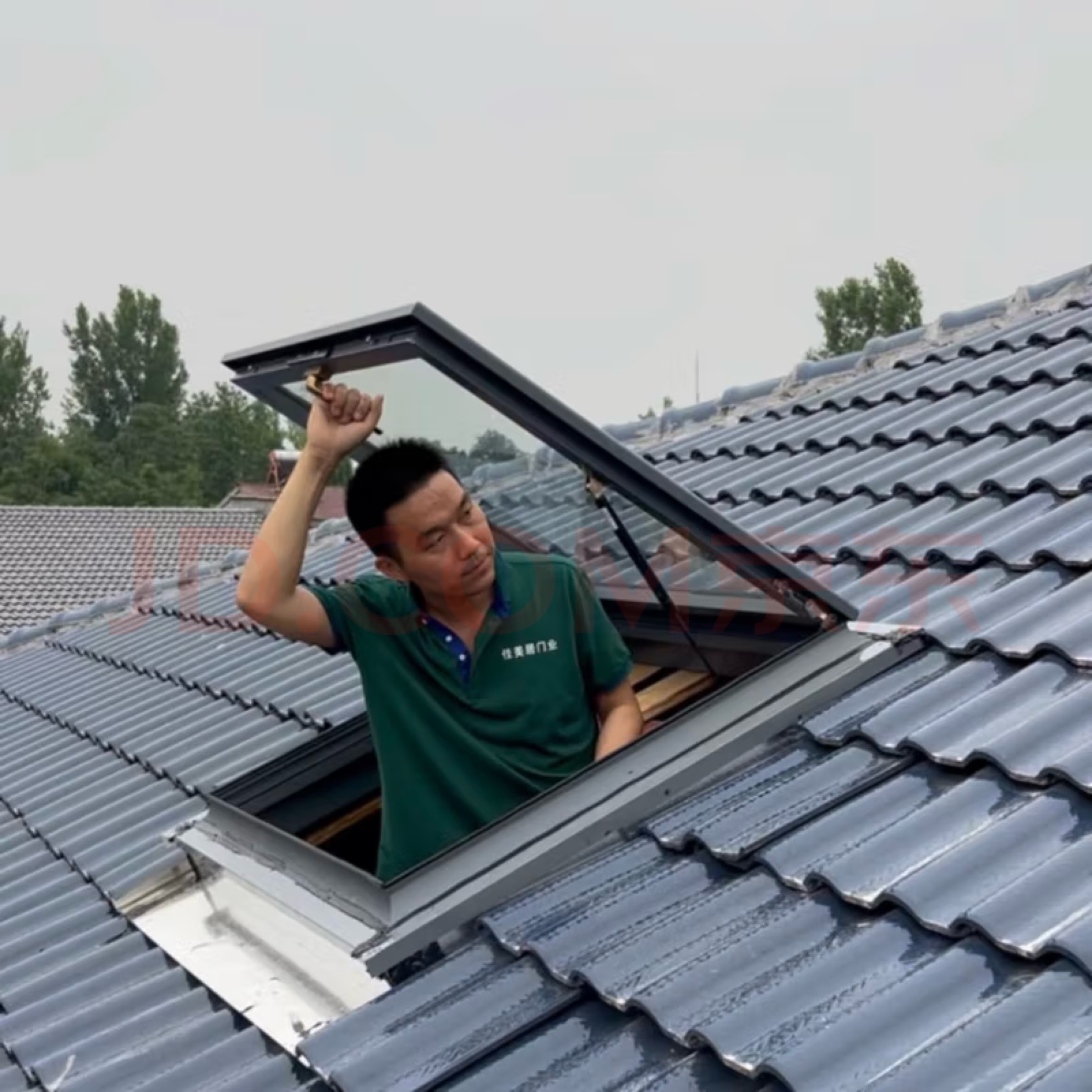 自建房全套铝合金瓦片屋顶专用手动天窗斜屋顶阁楼天窗无需做防水(图7)