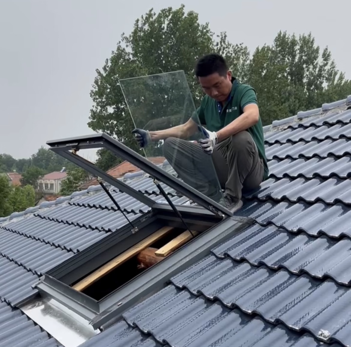 自建房全套铝合金瓦片屋顶专用手动天窗斜屋顶阁楼天窗无需做防水(图8)