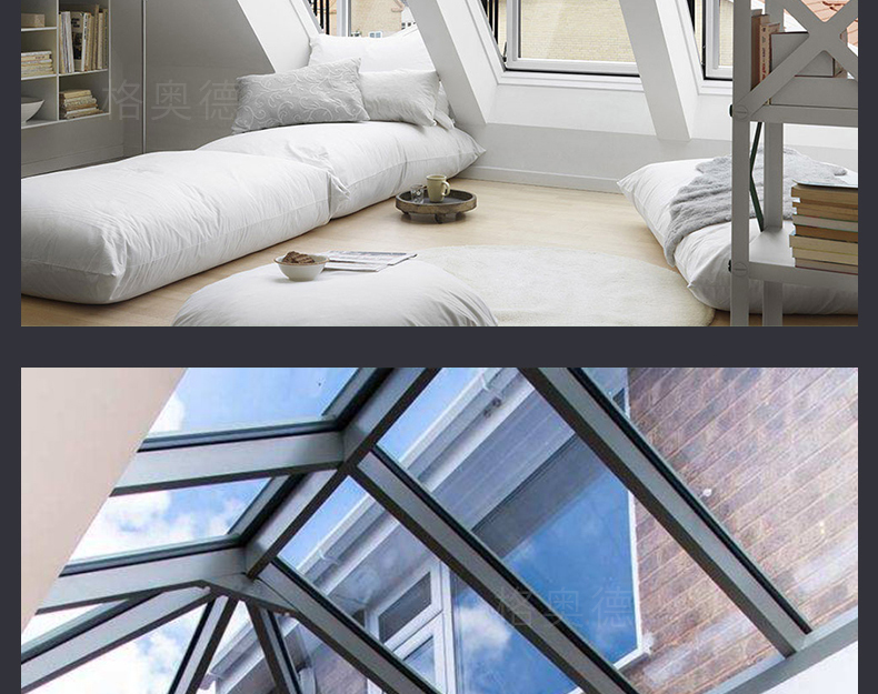 智能电动天窗铝合金斜平屋顶阁楼平移天窗地下室采光井阳光房天窗(图11)
