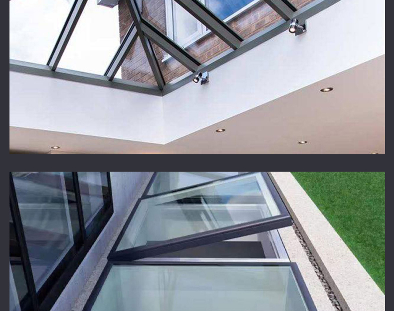 智能电动天窗铝合金斜平屋顶阁楼平移天窗地下室采光井阳光房天窗(图12)
