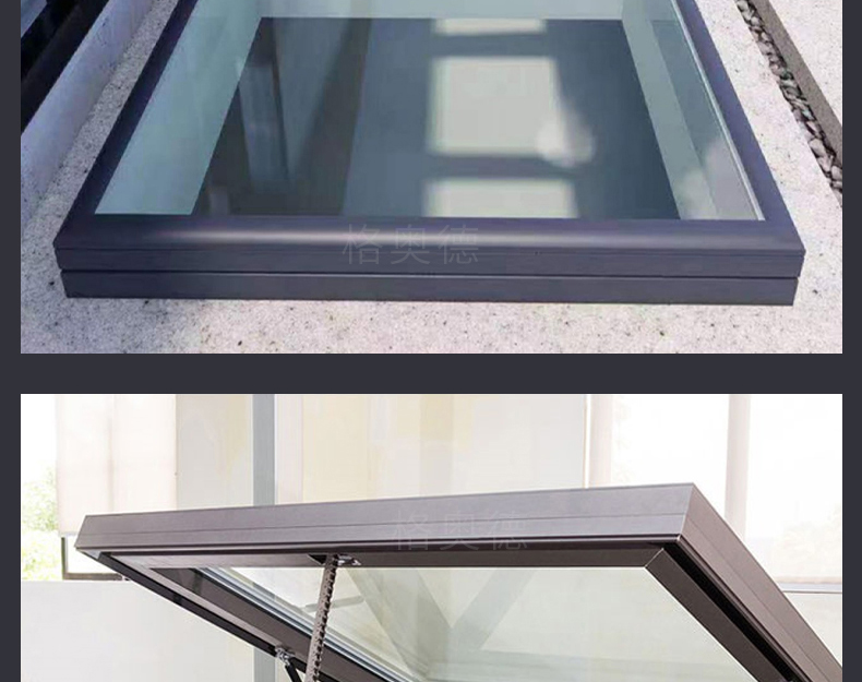 智能电动天窗铝合金斜平屋顶阁楼平移天窗地下室采光井阳光房天窗(图13)