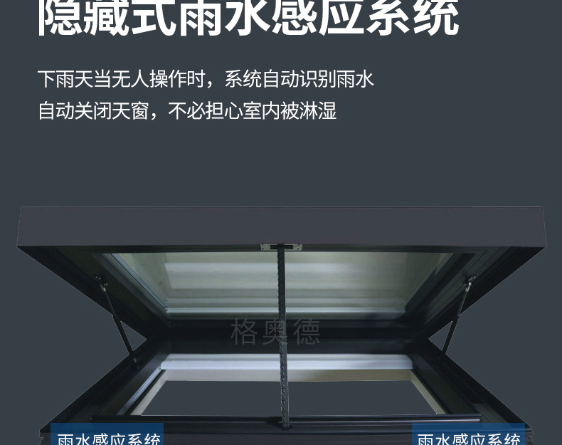 智能电动天窗铝合金斜平屋顶阁楼平移天窗地下室采光井阳光房天窗(图22)