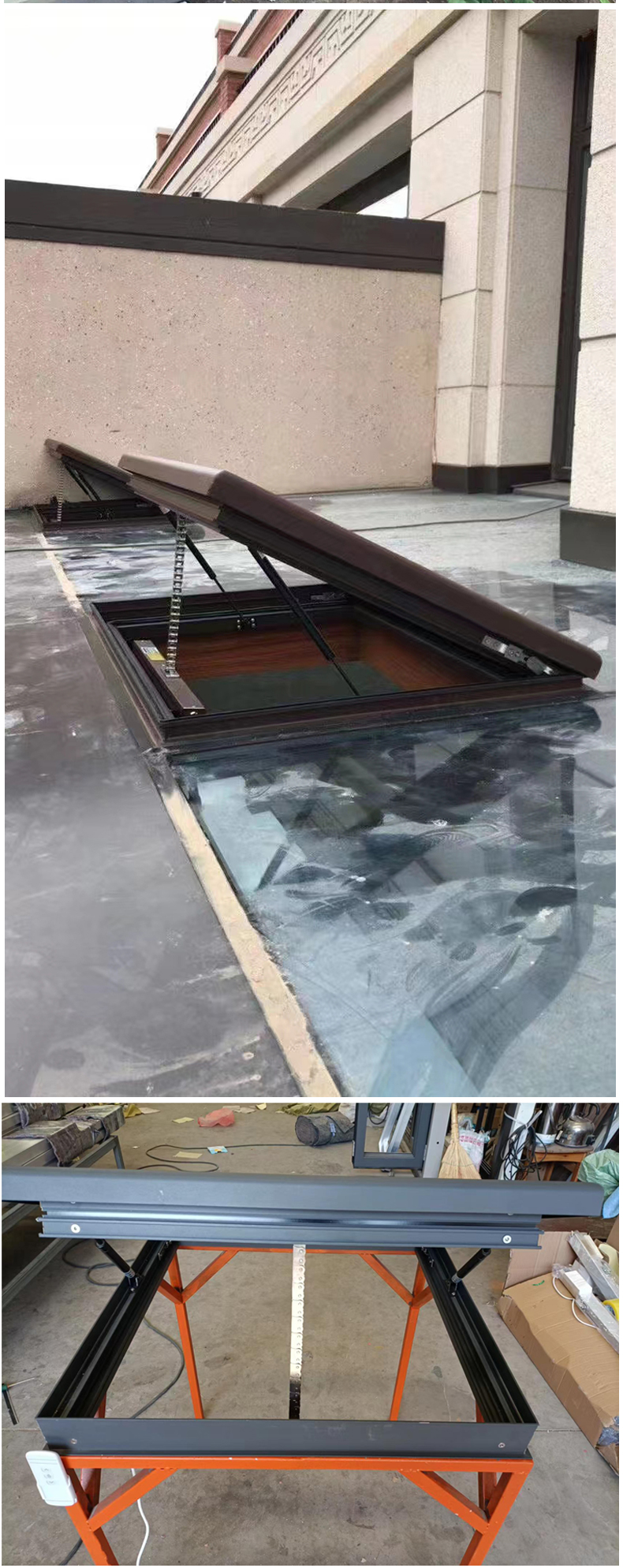 铝合金天窗斜屋顶采光井手动电动平移窗阳光房屋顶自建房天窗定制(图10)