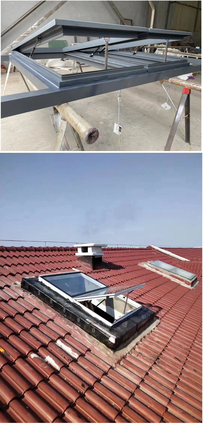 铝合金天窗斜屋顶采光井手动电动平移窗阳光房屋顶自建房天窗定制(图12)