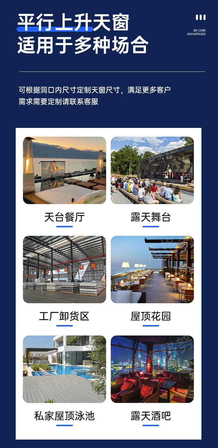 屋面铝合金高端天窗楼顶天窗阁楼阳光房通风地下室采光井电动天窗(图4)