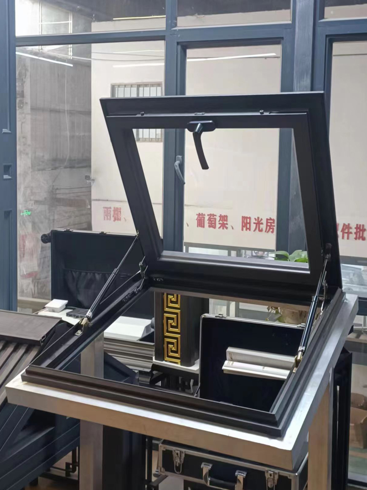 定制阳光房玻璃防雨天窗采光天井挡雨盖铝合金屋顶上人孔防雨盖板(图6)