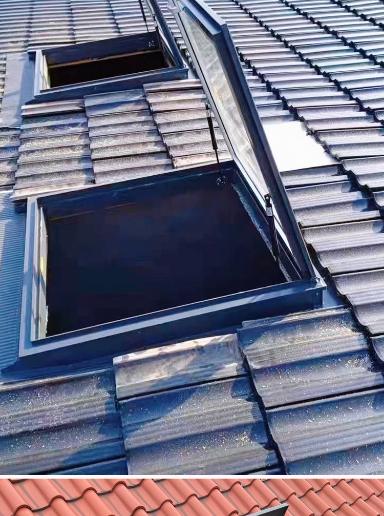 定制阳光房玻璃防雨天窗采光天井挡雨盖铝合金屋顶上人孔防雨盖板(图10)