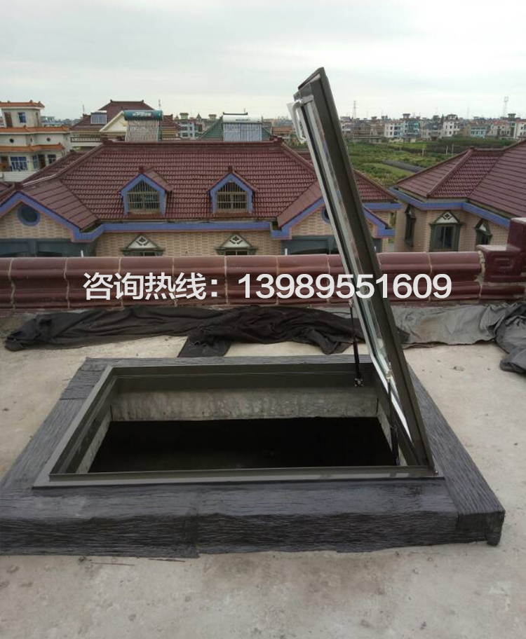广东铝合金斜屋顶天窗斜屋面老虎窗阳光房电动窗地下室采光井(图30)