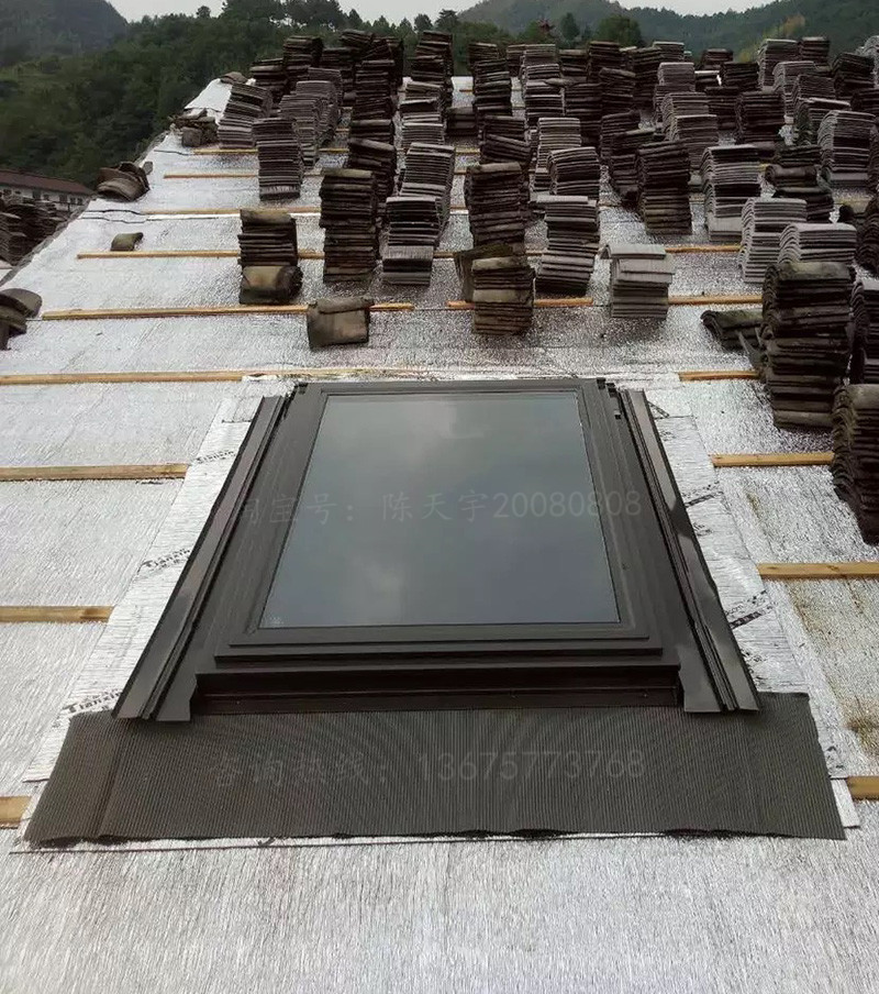 加厚铝合金斜坡屋顶天窗木头房顶阁楼老虎窗平屋面阳光房手动电动(图28)