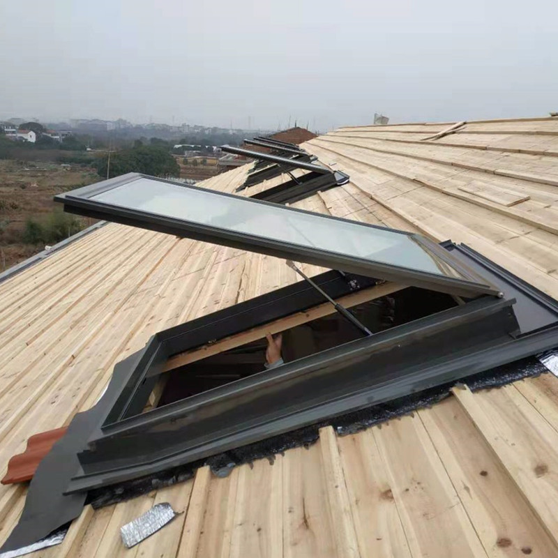 加厚铝合金斜坡屋顶天窗木头房顶阁楼老虎窗平屋面阳光房手动电动(图25)