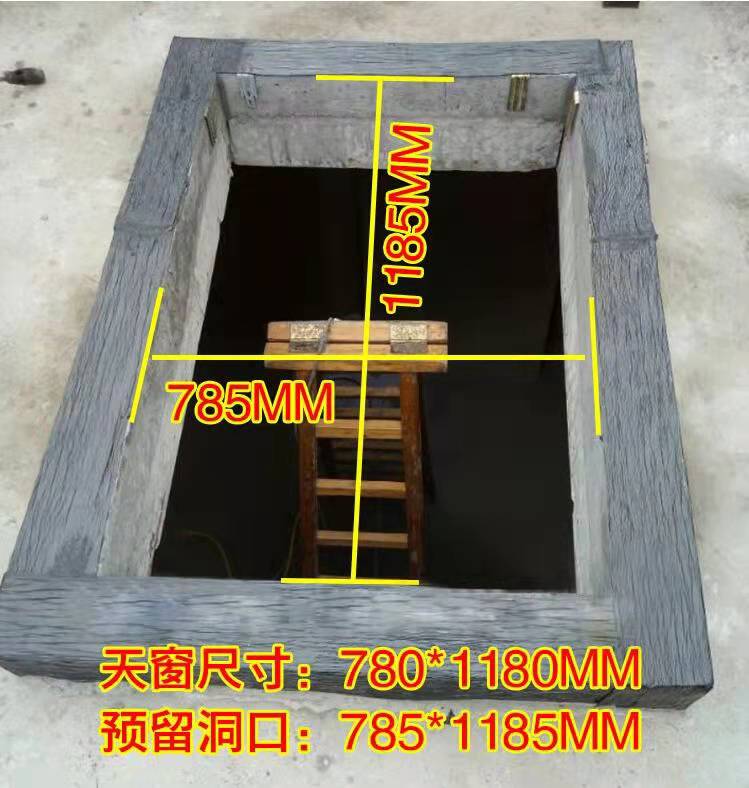 平屋顶阳光房检修口天窗地下采光井阁楼电动天窗水泥斜屋面老虎窗(图26)