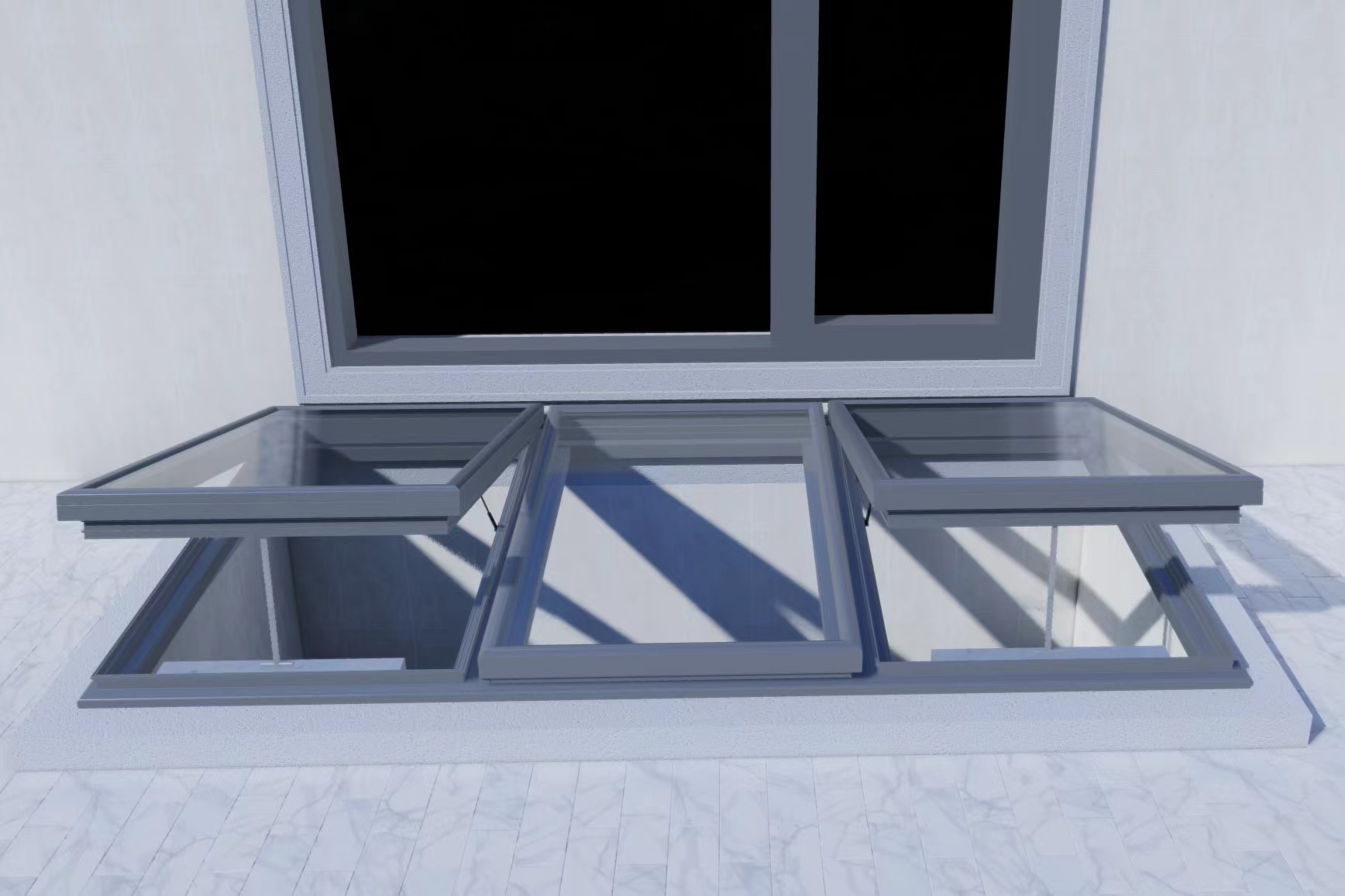 电动智能天窗别墅阳光房斜屋顶阁楼采光井老虎窗铝合金天窗平移(图22)