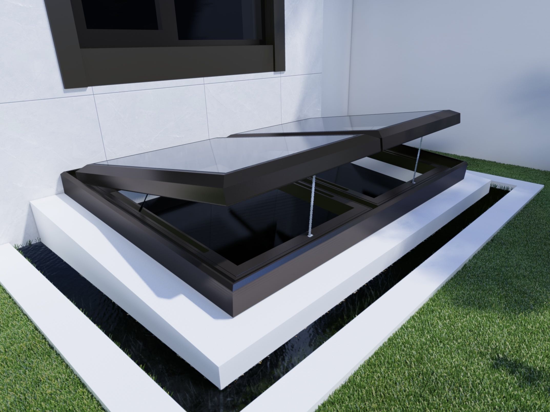 电动智能天窗别墅阳光房斜屋顶阁楼采光井老虎窗铝合金天窗平移(图21)