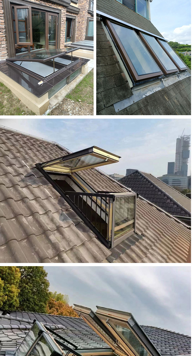 电动天窗铝合金推拉窗楼顶屋顶平移老虎窗阳光房地下室采光口天窗(图8)