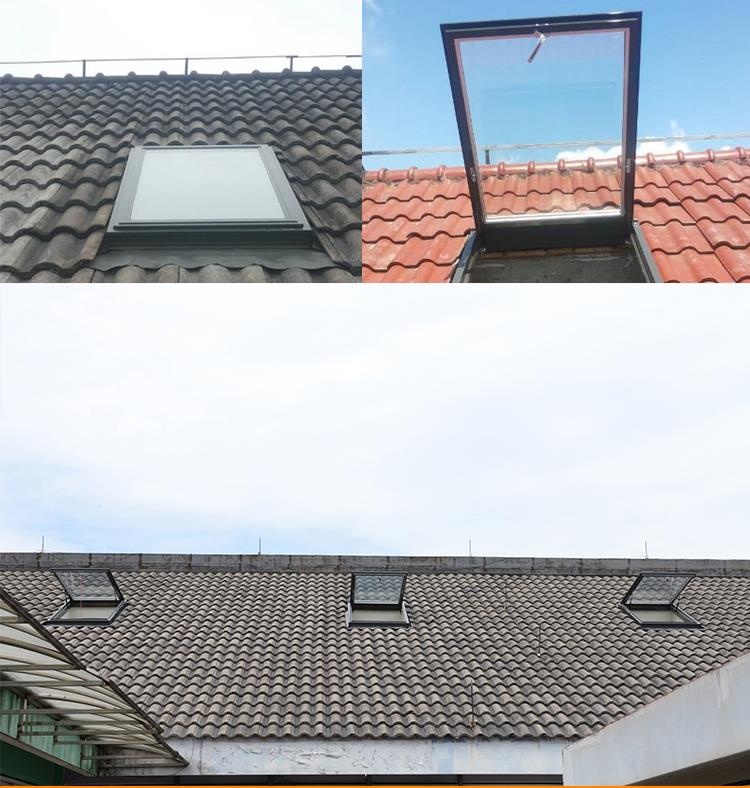 电动遥控天窗铝合金斜屋顶天窗斜屋面老虎窗阳光房地下室采光井(图32)