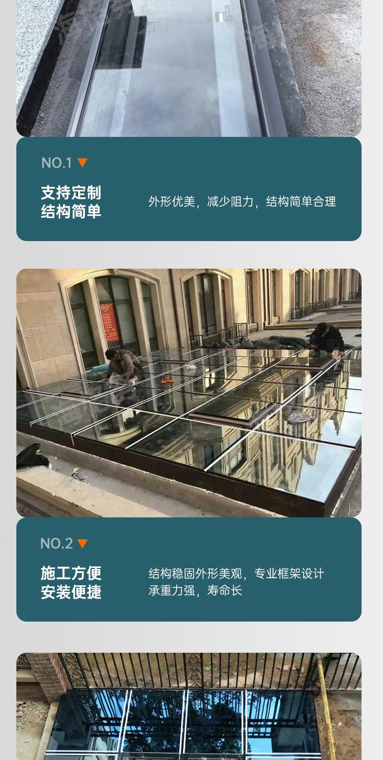 定制铝合金阳光房电动平移天窗采光井天窗老虎窗斜屋顶阁楼天窗(图6)