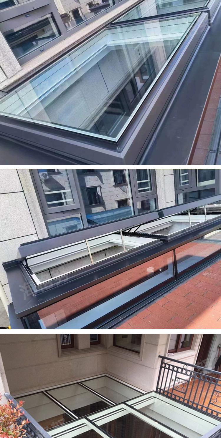 定制铝合金阳光房电动平移天窗采光井天窗老虎窗斜屋顶阁楼天窗(图9)
