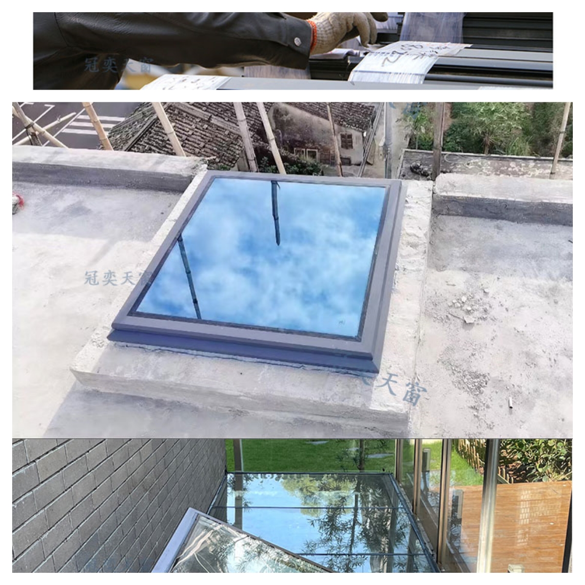 瓦片房铝合金天窗楼顶盖斜平屋顶阁楼阳光房地下采光井老虎窗定制(图23)