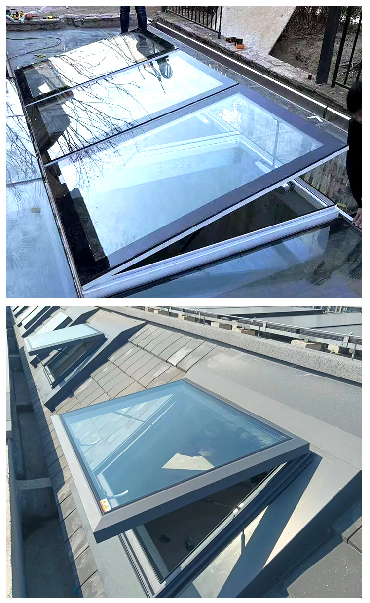 屋顶天窗铝合金电动推拉窗加厚楼顶平移老虎窗阳光房地下室采光口(图13)