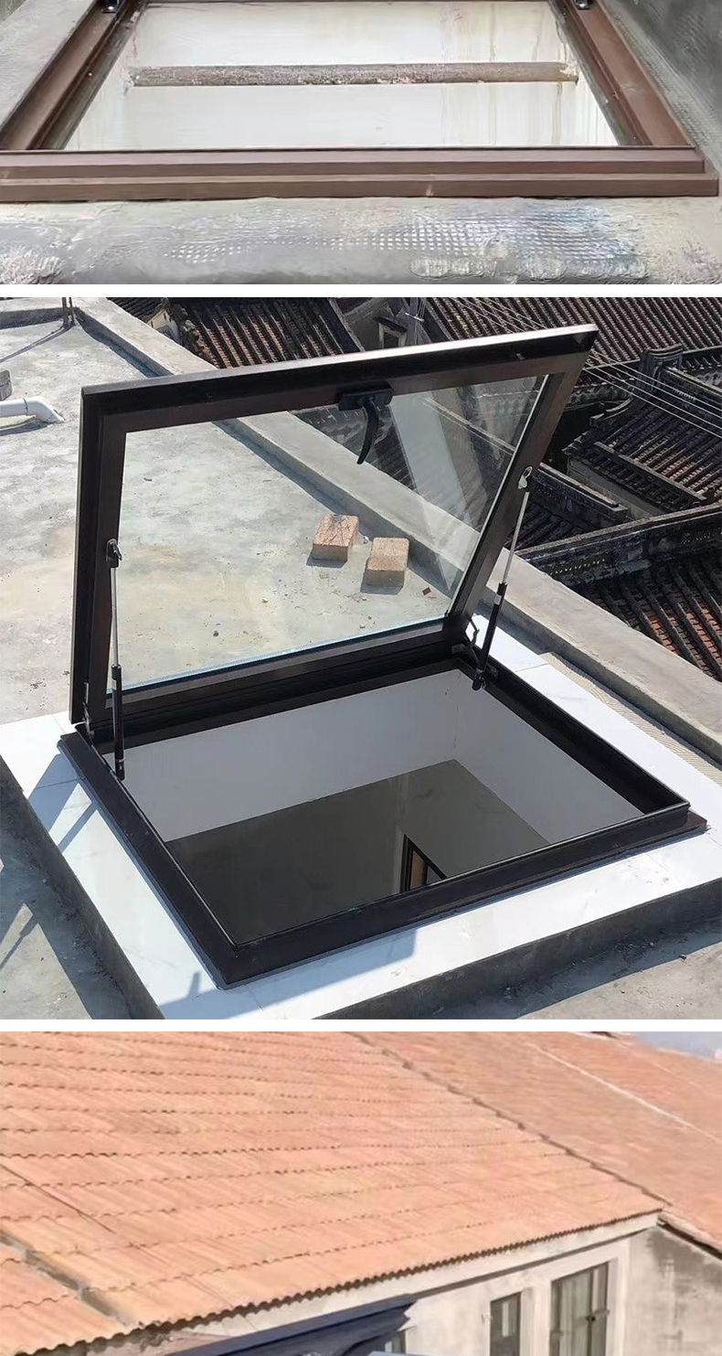 铝合金电动天窗屋顶阳光房斜平面木阁楼地下手动采光井房顶老虎窗(图8)