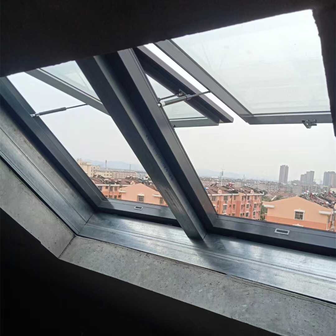 铝合金斜平屋顶面电动楼顶天窗盖阁楼阳光房地下采光井老虎窗定制(图7)