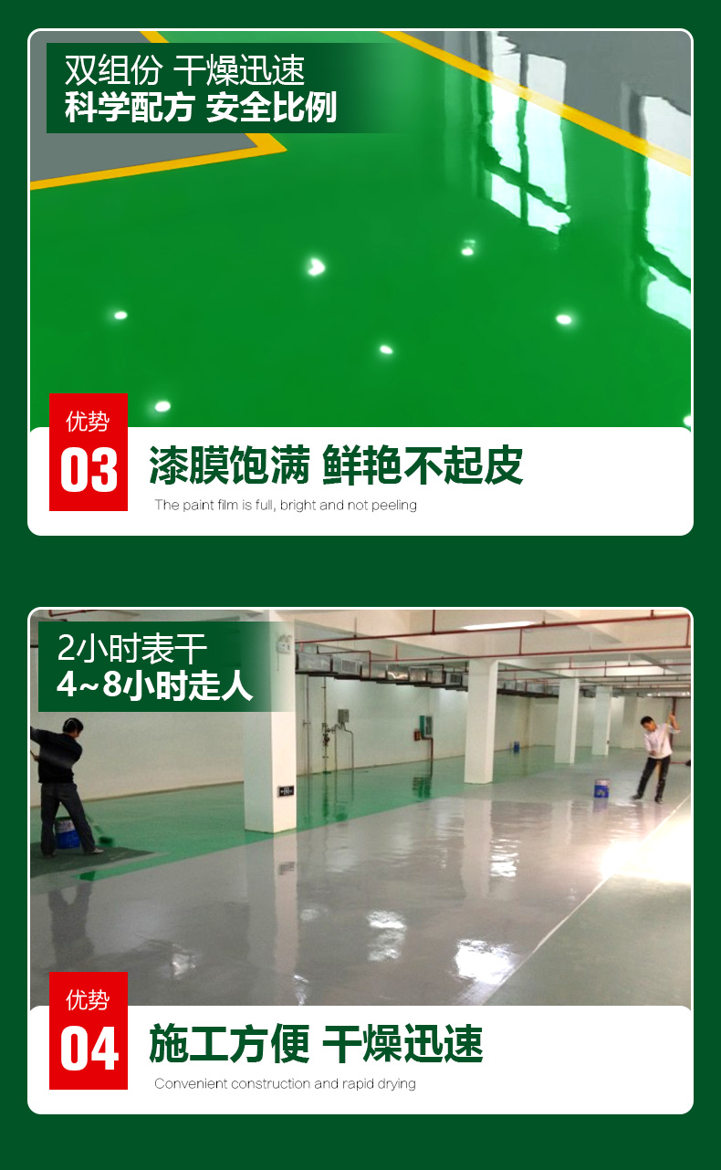 厂房环氧树脂地坪漆水泥地面漆防水耐磨地板漆自流平室内家用油漆(图11)